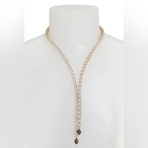 Kurt Geiger London Signature Eagle Crystal Tennis Y Necklace - Crystal